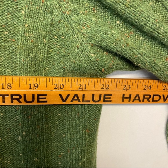 Women's WOOLRICH Green Ramie Wool Blend 1/2 Zip Sweater Size Large Trim - Picture 6 of 12